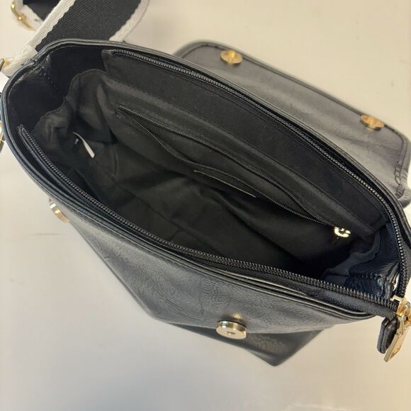 Ah Dorned Mini Crossbody Messenger Bag with Adjustable Striped Guitar Strap - Picture 5 of 11